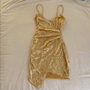 Gold Velvet Dress